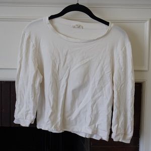 urban outfitters 3/4 sleeve white top